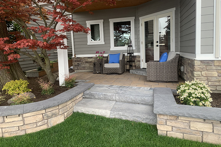 Covered porch and stairs