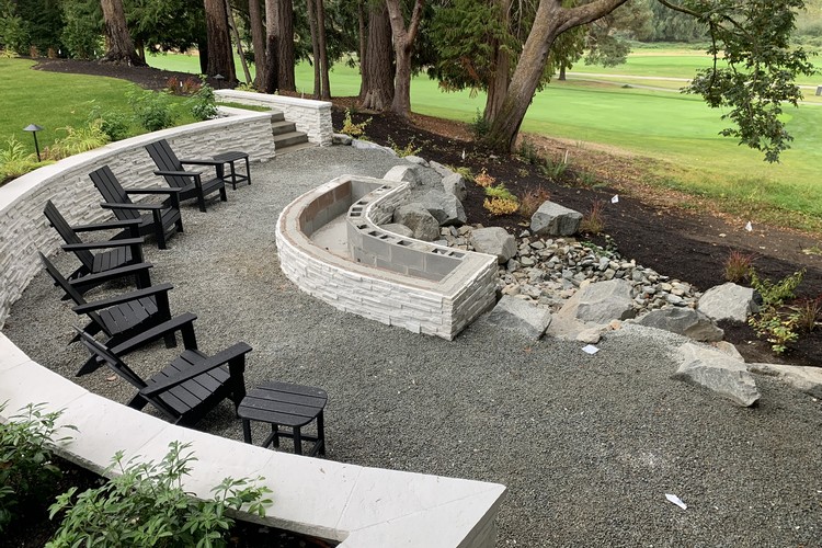 Retaining Wall and Fire Pit