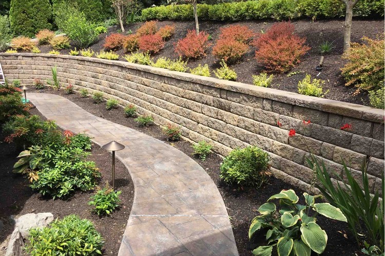 Retaining Wall and Walking Path